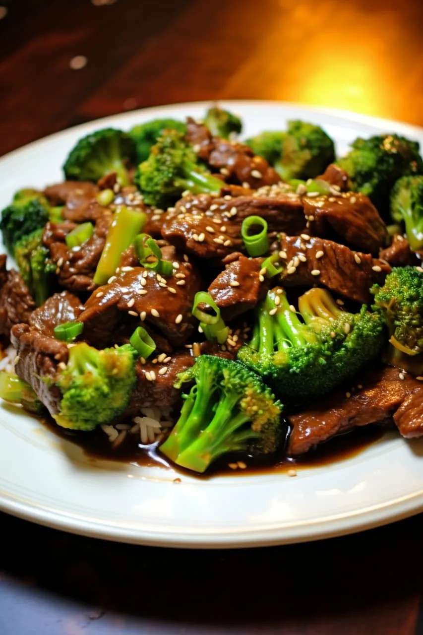 Broccoli beef over rice